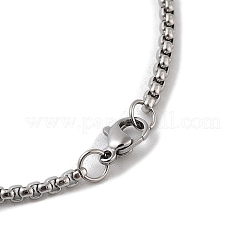 202 Stainless Steel Enamel Box Chain Sport Ball Pendant Necklaces for Men&nbsp;NJEW-K380-01B-01