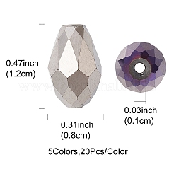 100Pcs 5 Colors Electroplate Glass Bead Strands&nbsp;EGLA-YW0001-62