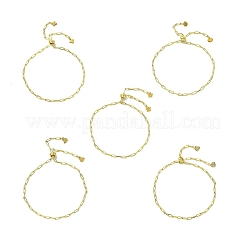 Adjustable Brass Paperclip Chain Slider Bracelets for Women&nbsp;BJEW-JB13616