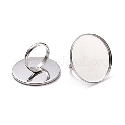 Non-Tarnish 304 Stainless Steel Pad Ring Settings&nbsp;LS-STAS-I184-01B-P