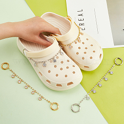 Flower Alloy Clear Cubic Zirconia Charm Shoe Decoration Chain&nbsp;FIND-AB00019-02