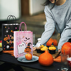 8Pcs 4 Styles Halloween Theme Printed Paper Gift Tote Bags&nbsp;ABAG-TA0001-60