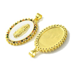 Real 18K Gold Plated Brass Micro Pave Cubic Zirconia Pendants&nbsp;KK-H472-11G-01