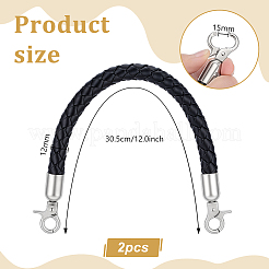 Braided Round Imitation Leather Bag Handles&nbsp;FIND-WH0139-955A