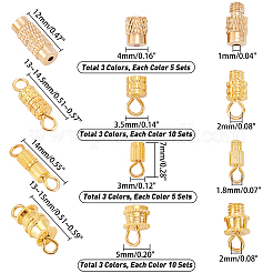 120 Sets 12 Style Brass Screw Clasps&nbsp;KK-PH0001-81