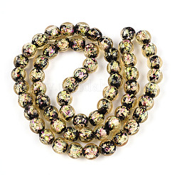 Handmade Foil Glass Beads Strands&nbsp;FOIL-N029-05E