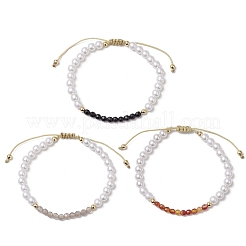 3Pcs Natural Agate Braided Beaded Bracelets&nbsp;BJEW-JB11668