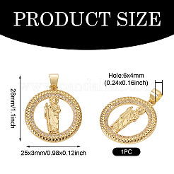1Pc Brass Micro Pave Cubic Zirconia Pendants&nbsp;KK-TA0002-80C-G