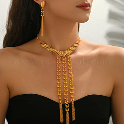 Vintage Middle Eastern Alloy Long Tassel Necklace & Earrings Sets for Women&nbsp;ES4853