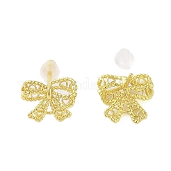 Bowknot Brass Stud Earrings for Women&nbsp;EJEW-P288-02G