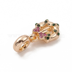 Alloy Rhinestone European Dangle Charms&nbsp;PALLOY-I218-22KCG