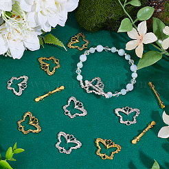 30 Sets 2 Styles Tibetan Style Butterfly Alloy Toggle Clasps&nbsp;FIND-PH0025-58
