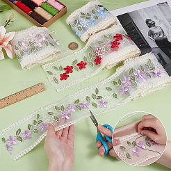 12M 4 Colors Polyester Silk Embroidery Ribbon&nbsp;DIY-FG0007-86