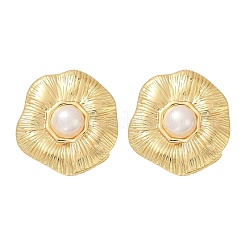 304 Stainless Steel ABS Plastic Pearl Stud Earrings&nbsp;LS-STAS-D368-01C-G