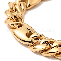 Ion Plating(IP) 304 Stainless Steel Coffee Bean Link Chain Bracelet for Men Women&nbsp;BJEW-E009-19G-02