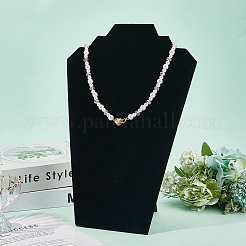2-Slot Paperboard Covered with Lint Cloth Slant Back Bust Shaped Necklace Display Stands&nbsp;NDIS-WH20015-02A