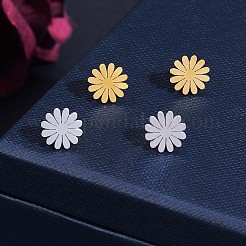 316 Surgical Stainless Steel Daisy Stud Earrings and Pendant Necklace&nbsp;JX377A