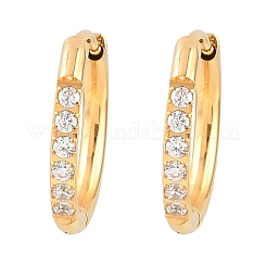 304 Stainless Steel Clear Cubic Zirconia Hoop Earrings&nbsp;EJEW-L307-05G