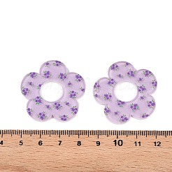Flower Theme Printed Acrylic Pendants&nbsp;OACR-T028-06C