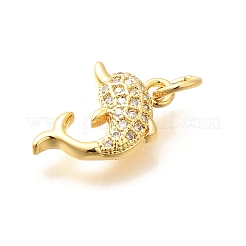 Brass Micro Pave Clear Cubic Zirconia Pendants&nbsp;LS-KK-Q040-03C-G