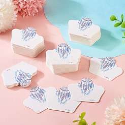 100Pcs Feather Printed Paper Jewelry Display Cards&nbsp;CDIS-TA0001-42