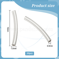 30Pcs 925 Sterling Silver Tube Beads&nbsp;STER-PH0001-43