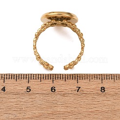 Hollow Flower 304 Stainless Steel Cuff Ring Components&nbsp;STAS-P454-03D-G