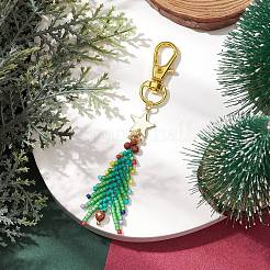 Christmas Tree Glass Seed Beads Pendant Decoration&nbsp;HJEW-MZ00070