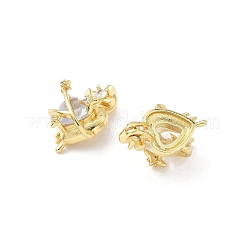 Brass Micro Pave Clear Cubic Zirconia Pendants&nbsp;KK-B141-22G