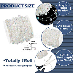 Acrylic Round Beaded Link Chains&nbsp;DIY-MB0007-001A