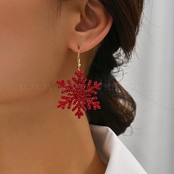 Snowflake Acrylic Glitter Powder Dangle Earrings&nbsp;FS-WGC8E2D-01