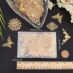 80Pcs 8 Style Iron Filigree Joiners Links&nbsp;IFIN-SC0001-44