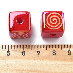 Christmas Theme UV Plating Acrylic Beads&nbsp;OACR-M022-08E