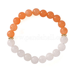 Natural White Jade Round & Topaz Jade Beaded Stretch Bracelets for Women Men&nbsp;BA4782