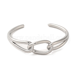 Non-Tarnish 304 Stainless Steel Wire Wrap Cuff Bangles&nbsp;BJEW-Q773-06A-P