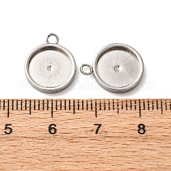 201 Stainless Steel Pendant Cabochon Settings&nbsp;STAS-D379-04D-P