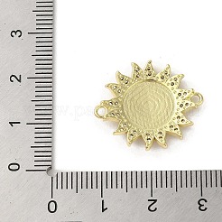 Rack Plating Brass Micro Pave Clear Cubic Zirconia Sun Connector Charms&nbsp;KK-C052-44G
