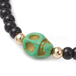 7Pcs 7 Colors Glass Round Beaded Stretch Bracelets for Men Women&nbsp;BJEW-TA00667