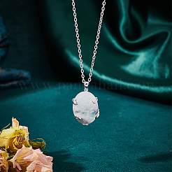 Rhodium Plated 925 Sterling Silver Pendant Cabochon Settings&nbsp;STER-BC0002-35