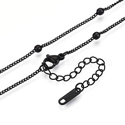 Ion Plating(IP) 304 Stainless Steel Satellite Chain Necklace for Men Women&nbsp;NJEW-E076-01EB