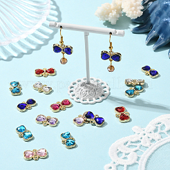 48Pcs 8 Colors Alloy Rhinestone Connector Charms&nbsp;FIND-SC0017-17