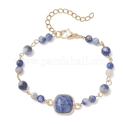 Natural Gemstone Link Chain Bracelets for Women&nbsp;BJEW-JB13315