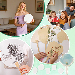 30Pcs 5 Styles Paper Hand Held Fan&nbsp;DIY-CU0001-02