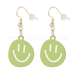 Smiling Face Alloy Dangle Earrings&nbsp;EJEW-JE04927