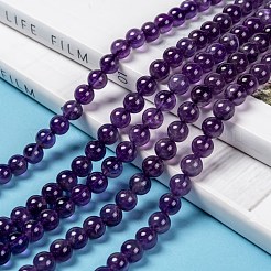 Natural Amethyst Round Bead Strands&nbsp;G-M304-18-6mm