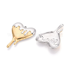 304 Stainless Steel Melting Heart Pendants&nbsp;STAS-T073-73GP