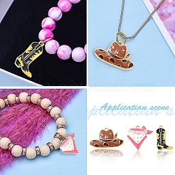 10Pcs 10 Styles West Cowboy Theme Alloy Enamel Pendants&nbsp;ENAM-YW0004-51