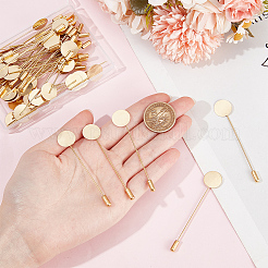 60Pcs Brass Lapel Pins with Round Pad Tray&nbsp;KK-SC0005-02