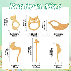 3Pcs 3 Styles Wood Buckle Pin&nbsp;JEWB-CJ0003-36