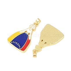 Brass Enamel Pendants&nbsp;KK-F931-15G